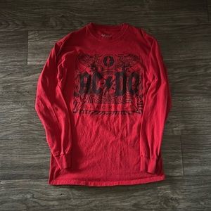Red ACDC (rock band) long sleeve tee